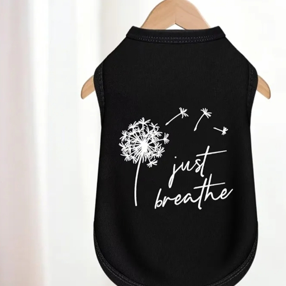 Other - Pet Shirt Black with White Dandelion Print